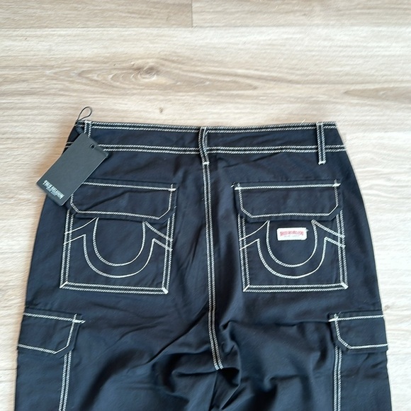 True religion BAGGY CARGO PANT men size 32 color black - Picture 10 of 11